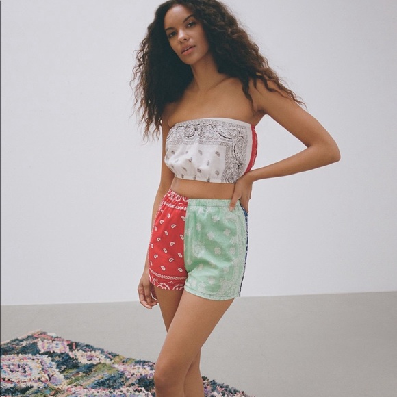 Urban Outfitters Pants - URBAN RENEWAL | Recycled Bandana Print Pull-On Shorts